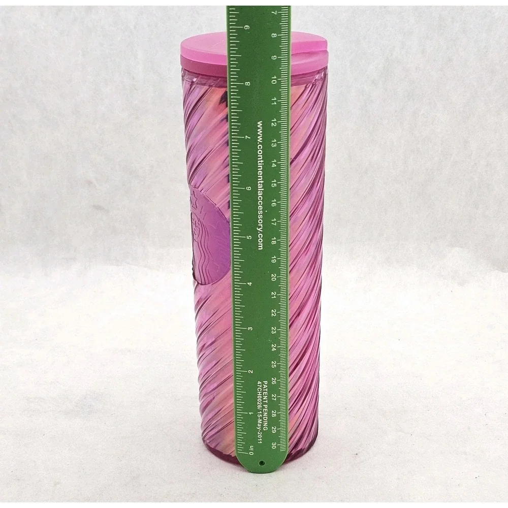Starbucks 2022 Christmas Holiday Sangria Pink Spiral Textured Tumbler 16oz Cup